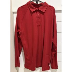 Justin Work Men's  Fire Resistant Red Long Sleeve Pocket Shirt L Comfort Safety